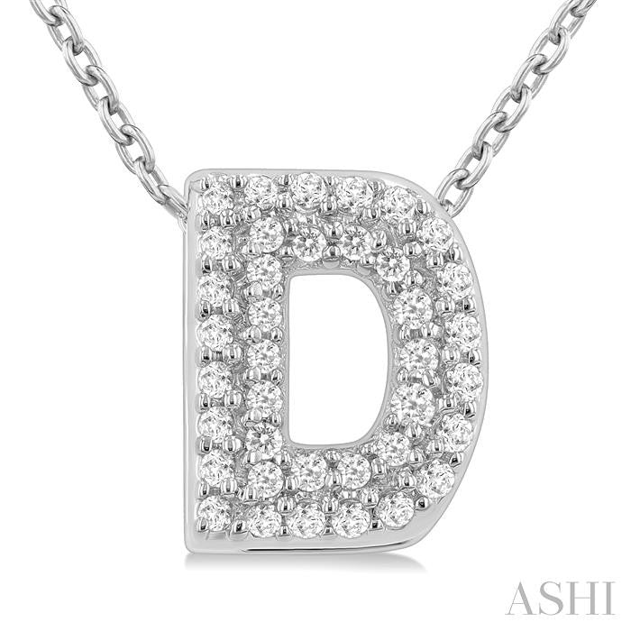 ASHI Bubble 'D' Initial Diamond Pendant 924F8PPTSPDWG-D