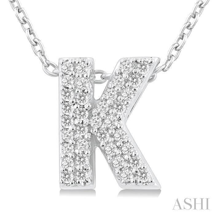ASHI Bubble 'K' Initial Diamond Pendant 924F8PPTSPDWG-K