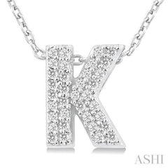 ASHI Bubble 'K' Initial Diamond Pendant 924F8PPTSPDWG-K