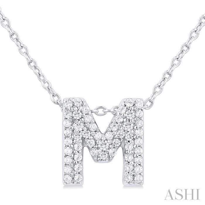 ASHI Bubble 'M' Initial Diamond Pendant 924F8PPTSPDWG-M