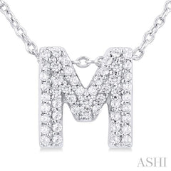 ASHI Bubble 'M' Initial Diamond Pendant 924F8PPTSPDWG-M
