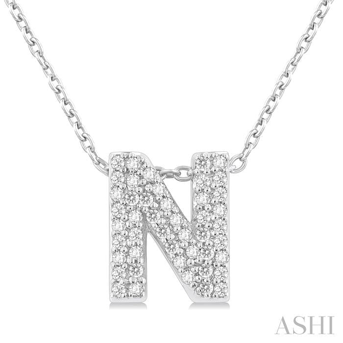 ASHI Bubble 'N' Initial Diamond Pendant 924F8PPTSPDWG-N