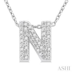 ASHI Bubble 'N' Initial Diamond Pendant 924F8PPTSPDWG-N