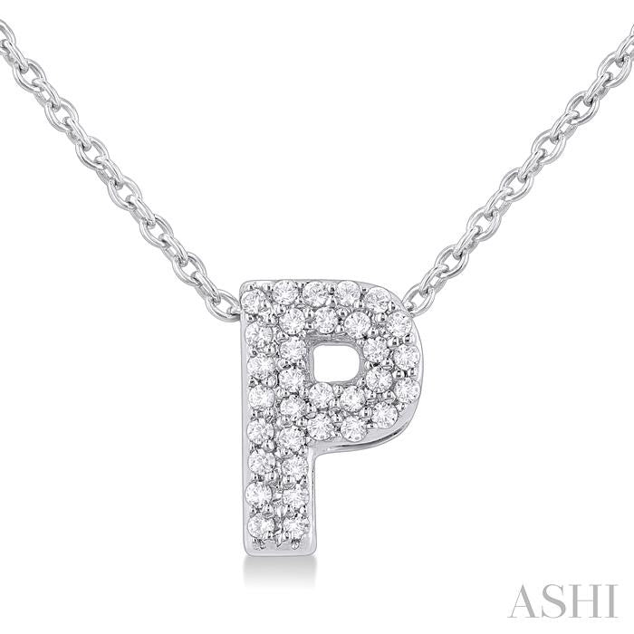 ASHI Bubble 'P' Initial Diamond Pendant 924F8PPTSPDWG-P