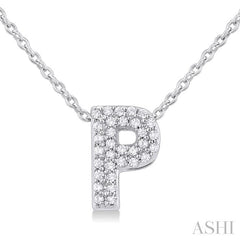 ASHI Bubble 'P' Initial Diamond Pendant 924F8PPTSPDWG-P