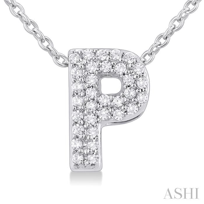 ASHI Bubble 'P' Initial Diamond Pendant 924F8PPTSPDWG-P