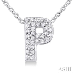 ASHI Bubble 'P' Initial Diamond Pendant 924F8PPTSPDWG-P