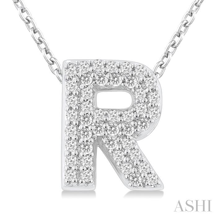 ASHI Bubble 'R' Initial Diamond Pendant 924F8PPTSPDWG-R