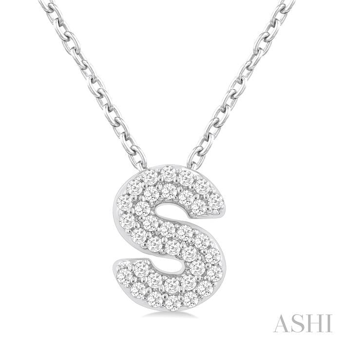 ASHI Bubble 'S' Initial Diamond Pendant 924F8PPTSPDWG-S