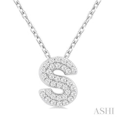 ASHI Bubble 'S' Initial Diamond Pendant 924F8PPTSPDWG-S