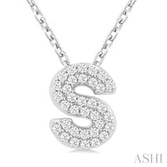 ASHI Bubble 'S' Initial Diamond Pendant 924F8PPTSPDWG-S