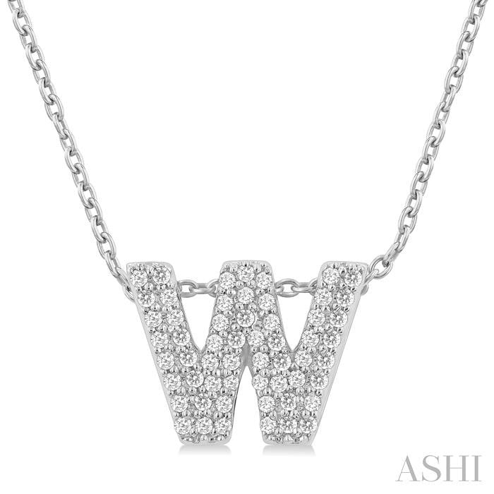 ASHI Bubble 'W' Initial Diamond Pendant 924F8PPTSPDWG-W
