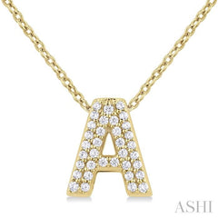 ASHI Bubble 'A' Initial Diamond Pendant 924F8PPTSPDYG-A