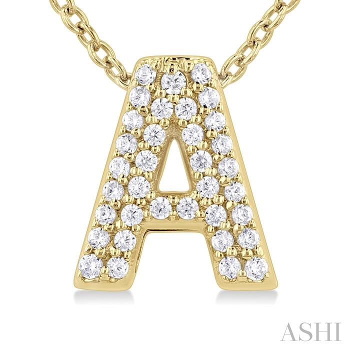 ASHI Bubble 'A' Initial Diamond Pendant 924F8PPTSPDYG-A