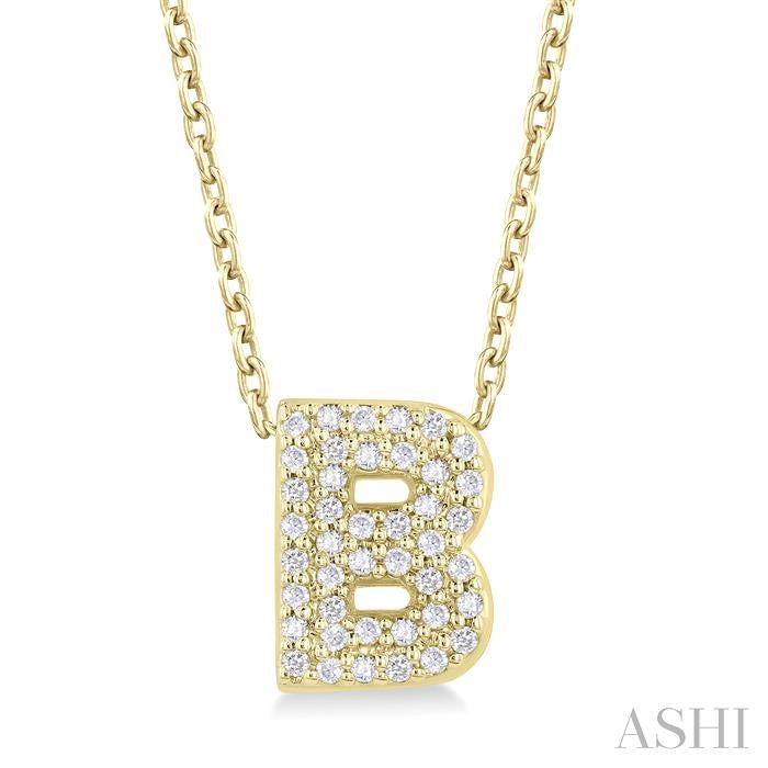 ASHI Bubble 'B' Initial Diamond Pendant 924F8PPTSPDYG-B