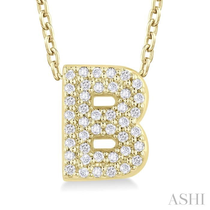 ASHI Bubble 'B' Initial Diamond Pendant 924F8PPTSPDYG-B