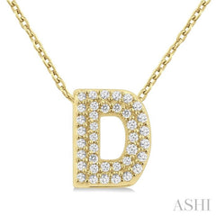 ASHI Bubble 'D' Initial Diamond Pendant 924F8PPTSPDYG-D