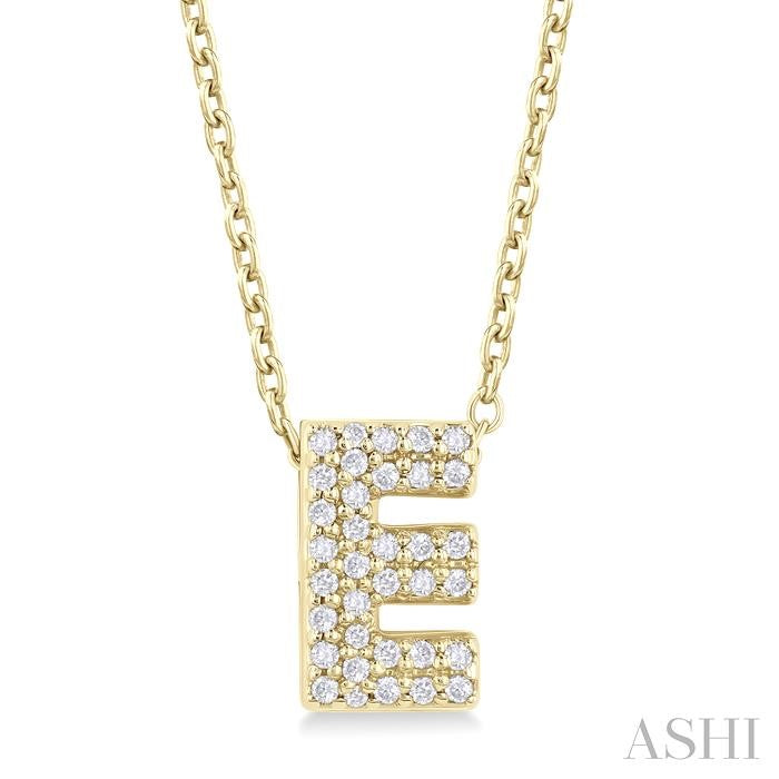 ASHI Bubble 'E' Initial Diamond Pendant 924F8PPTSPDYG-E