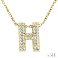 ASHI Bubble 'H' Initial Diamond Pendant 924F8PPTSPDYG-H