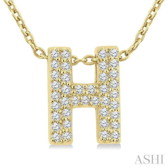 ASHI Bubble 'H' Initial Diamond Pendant 924F8PPTSPDYG-H