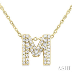 ASHI Bubble 'M' Initial Diamond Pendant 924F8PPTSPDYG-M