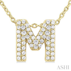 ASHI Bubble 'M' Initial Diamond Pendant 924F8PPTSPDYG-M