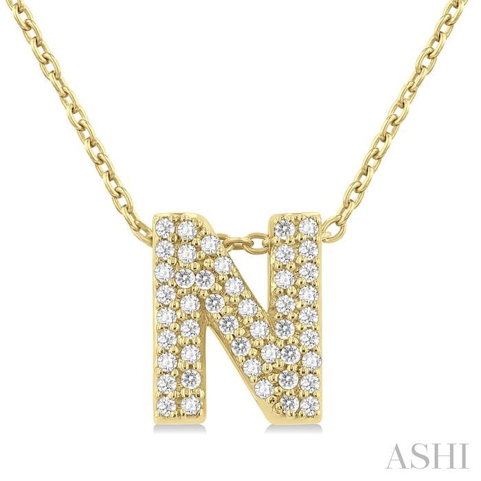 ASHI Bubble 'N' Initial Diamond Pendant 924F8PPTSPDYG-N