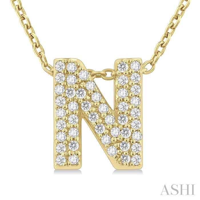 ASHI Bubble 'N' Initial Diamond Pendant 924F8PPTSPDYG-N