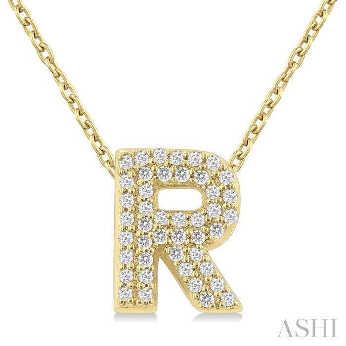 ASHI Bubble 'R' Initial Diamond Pendant 924F8PPTSPDYG-R