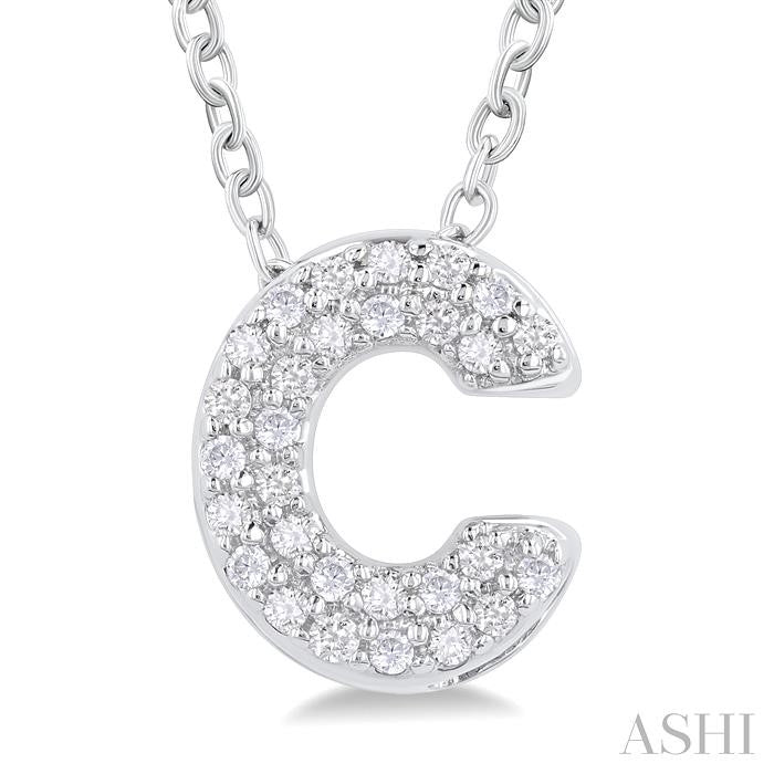 ASHI Bubble 'C' Initial Diamond Pendant 924F9PPTSPDWG-C