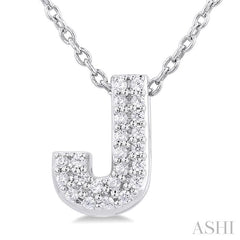ASHI Bubble 'J' Initial Diamond Pendant 924F9PPTSPDWG-J