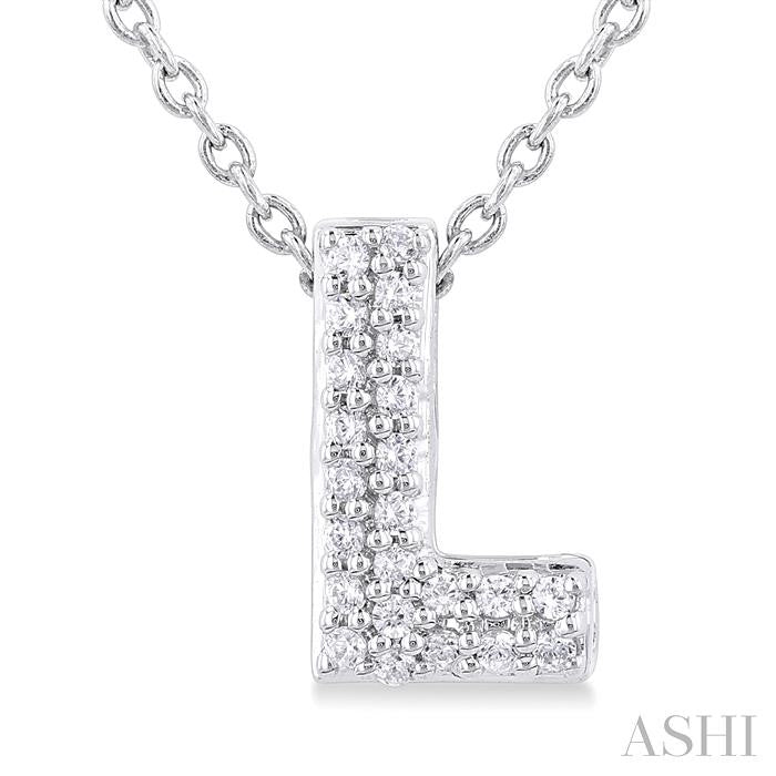ASHI Bubble 'L' Initial Diamond Pendant 924F9PPTSPDWG-L