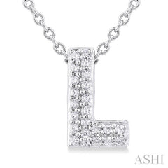 ASHI Bubble 'L' Initial Diamond Pendant 924F9PPTSPDWG-L