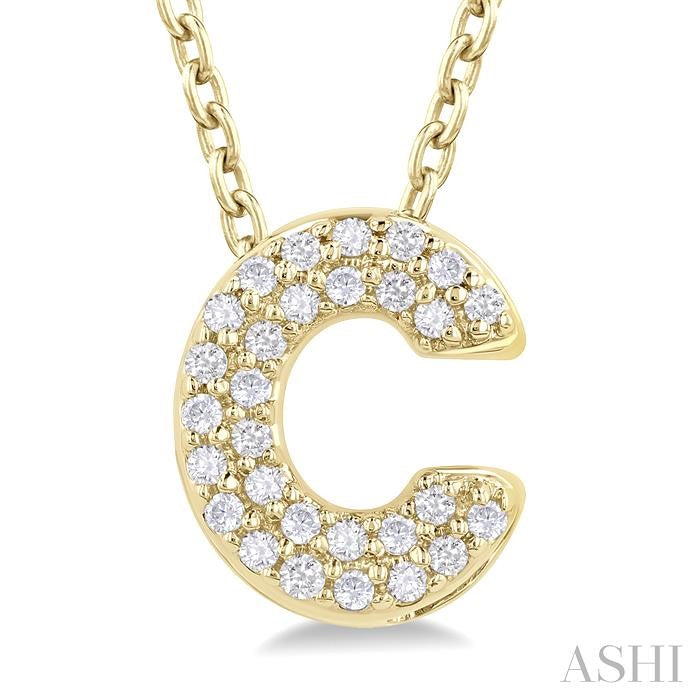 ASHI Bubble 'C' Initial Diamond Pendant 924F9PPTSPDYG-C