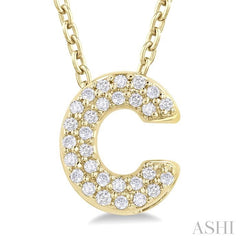ASHI Bubble 'C' Initial Diamond Pendant 924F9PPTSPDYG-C