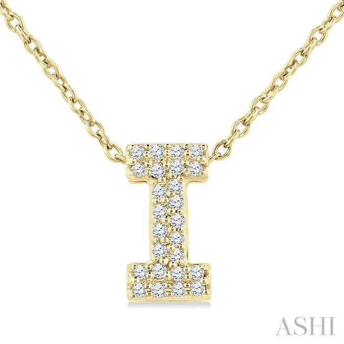 ASHI Bubble 'I' Initial Diamond Pendant 924F9PPTSPDYG-I