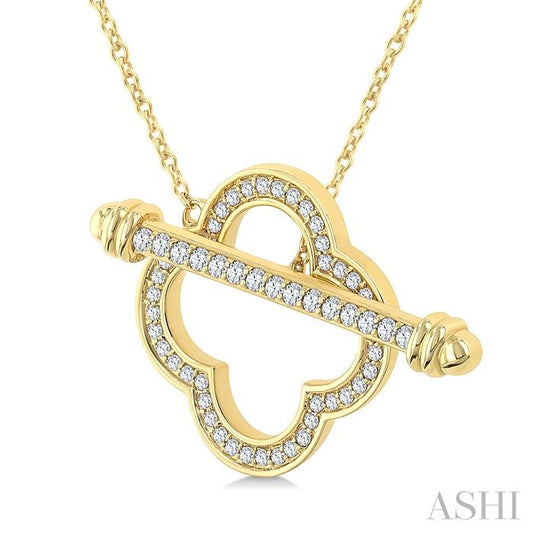 ASHI Clover Toggle Diamond Fashion Necklace 924HUPPTGNKYG