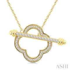 ASHI Clover Toggle Diamond Fashion Necklace 924HUPPTGNKYG