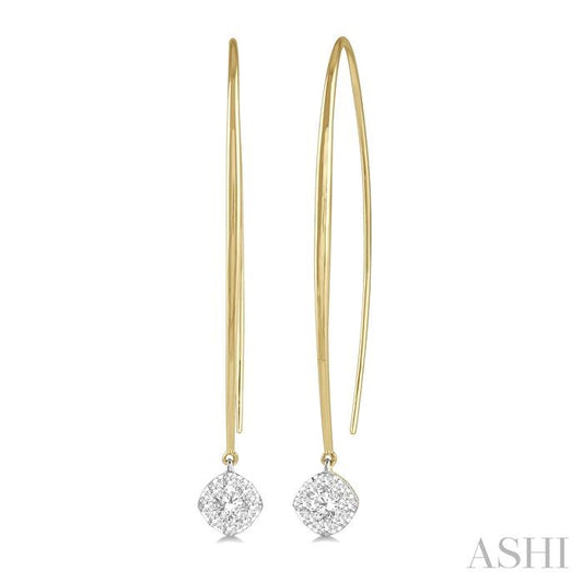 ASHI Cushion Shape Lovebright Essential Diamond Earrings 925A5PPFGERYW