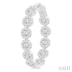ASHI Inside-Out Lovebright Diamond Hoop Earrings 925B0PPFGERWG-3.00