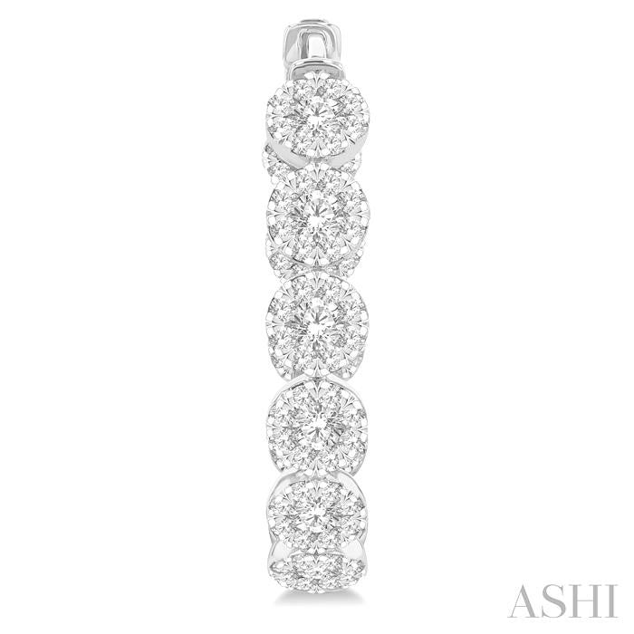 ASHI Inside-Out Lovebright Diamond Hoop Earrings 925B0PPFGERWG-3.00