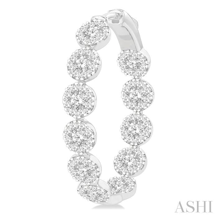 ASHI Inside-Out Lovebright Diamond Hoop Earrings 925B0PPFGERWG-4.20