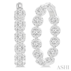 ASHI Inside-Out Lovebright Diamond Hoop Earrings 925B0PPFGERWG-4.20