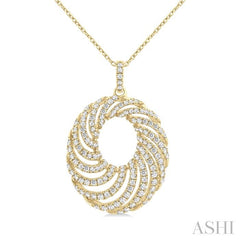 ASHI Swirl  Diamond Fashion Pendant 925F1PPFGPDYG