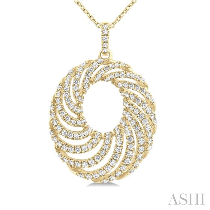 ASHI Swirl  Diamond Fashion Pendant 925F1PPFGPDYG