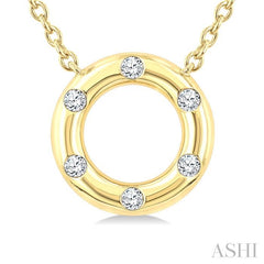 ASHI Circle Petite Diamond Fashion Pendant 925G8PPTGPDYG