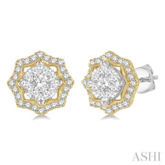 ASHI Round Shape Halo Lovebright Diamond Fashion Earrings 926A2PPFGERWY