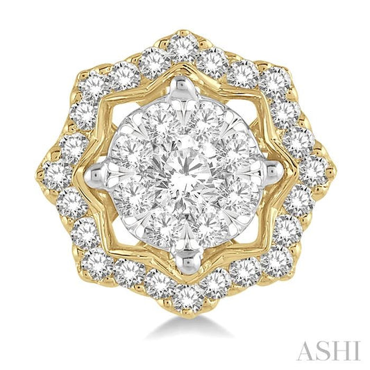 ASHI Round Shape Halo Lovebright Diamond Fashion Earrings 926A2PPFGERWY