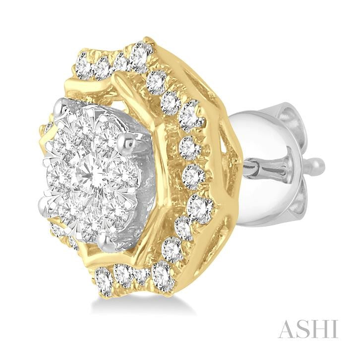 ASHI Round Shape Halo Lovebright Diamond Fashion Earrings 926A3PPFGERWY