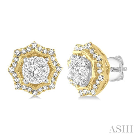 ASHI Round Shape Halo Lovebright Diamond Fashion Earrings 926A3PPFGERWY